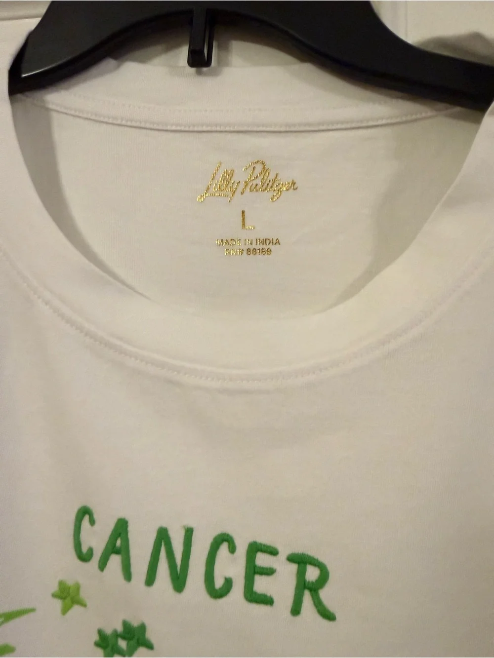 Lilly Pulitzer White Tee with Green Zodiac Graphic - Picture 2 of 8